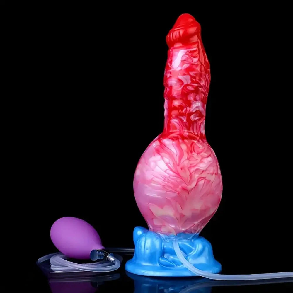 9.37in Fantasy Animal Inflatable Dog Knot Silicone Soft Animal Dildo