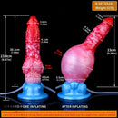 9.37in Fantasy Animal Inflatable Dog Knot Silicone Soft Animal Dildo
