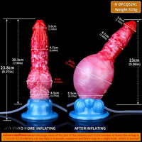 9.37in Fantasy Animal Inflatable Dog Knot Silicone Soft Animal Dildo