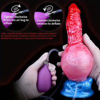 9.37in Fantasy Animal Inflatable Dog Knot Silicone Soft Animal Dildo