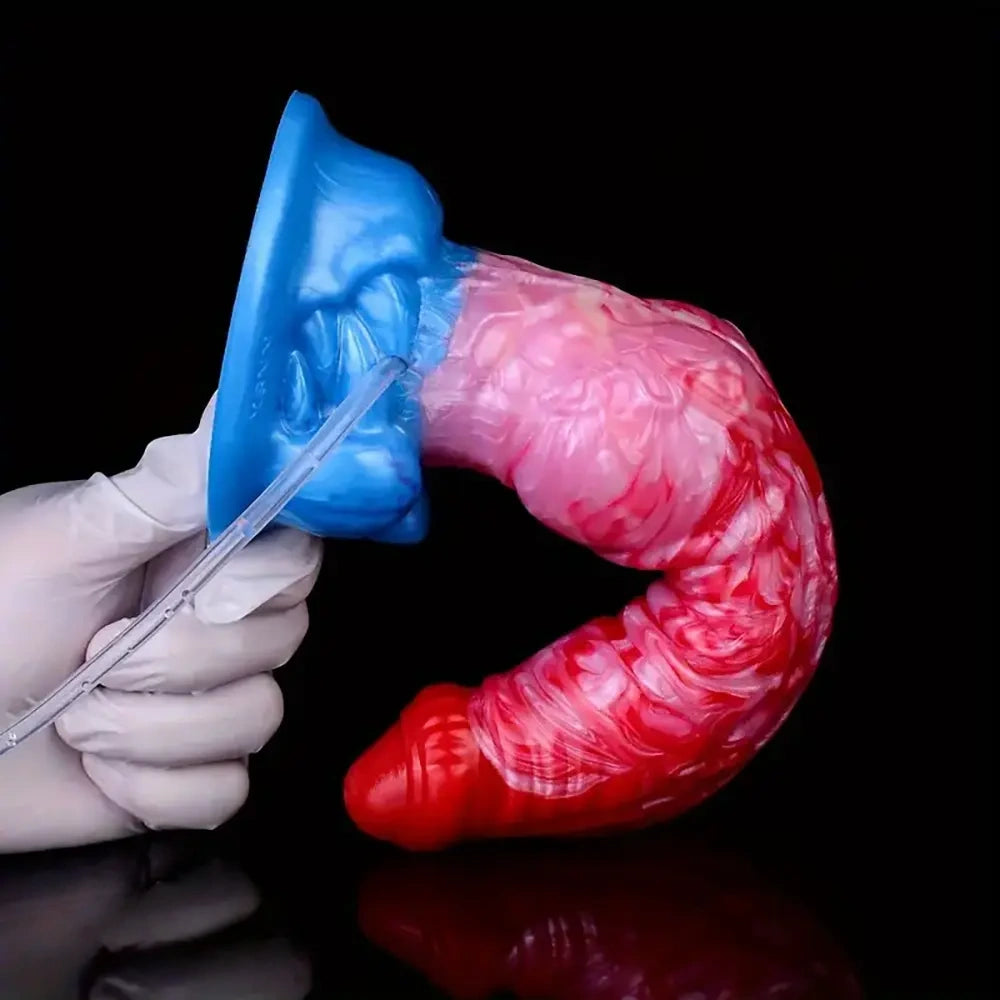 9.37in Fantasy Animal Inflatable Dog Knot Silicone Soft Animal Dildo