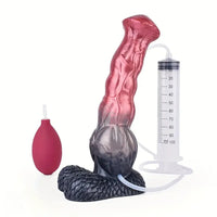 9.37in Realistic Horse Squirting Silicone Animal Knot Large Dildo