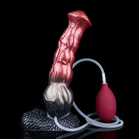 9.37in Realistic Horse Squirting Silicone Animal Knot Large Dildo