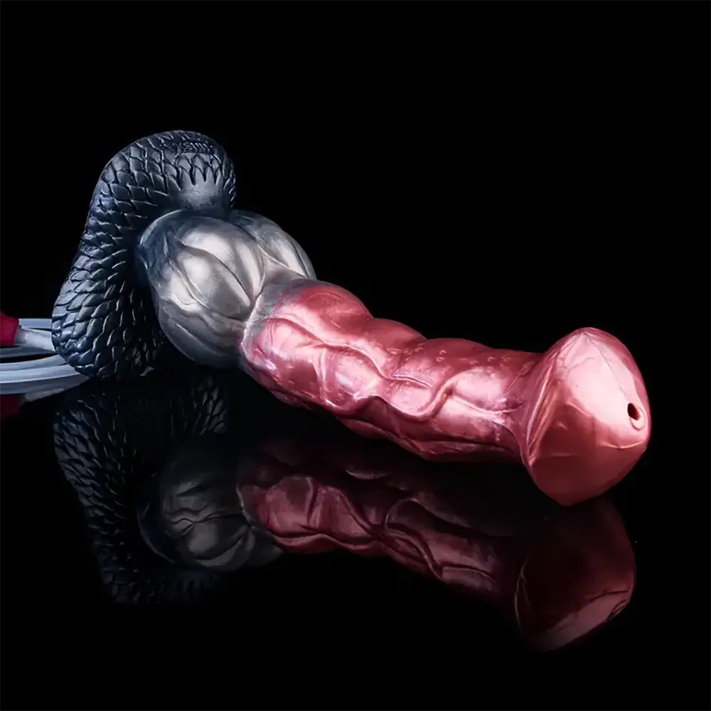 9.37in Realistic Horse Squirting Silicone Animal Knot Large Dildo