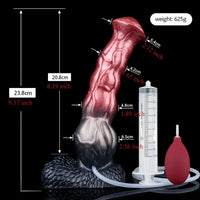 9.37in Realistic Horse Squirting Silicone Animal Knot Large Dildo