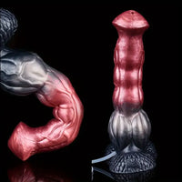 9.37in Realistic Horse Squirting Silicone Animal Knot Large Dildo