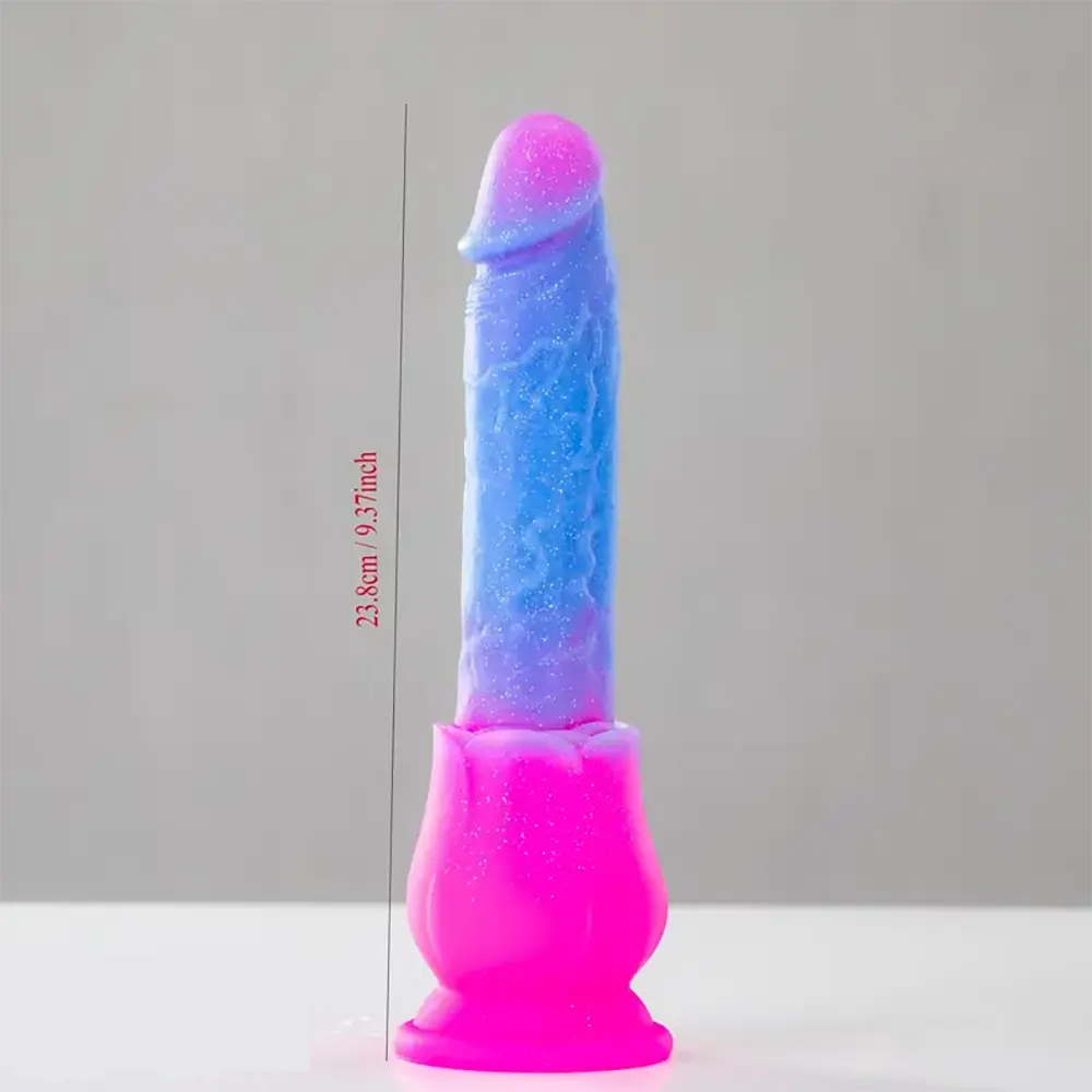 9.37in Rose Gradient Starry Sky Big Male Dildo For Stimulation Massager