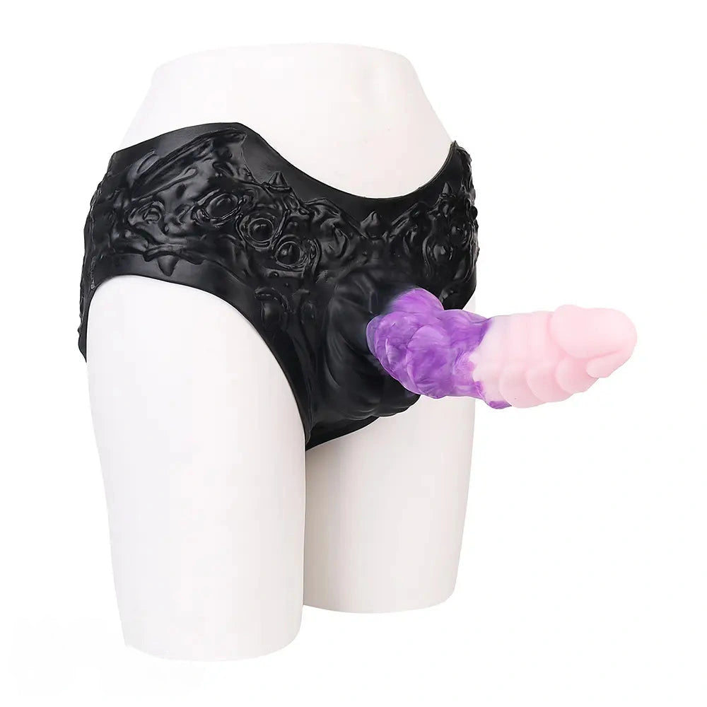 9.37in Silicone Strap-on Wearable Dildo Panty Hollow Monster Odd Dildo