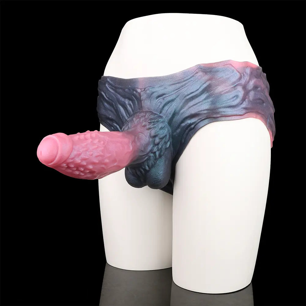 9.37in Spiked Monster Hollow Dildo Harness Pants Strap on Big Cock