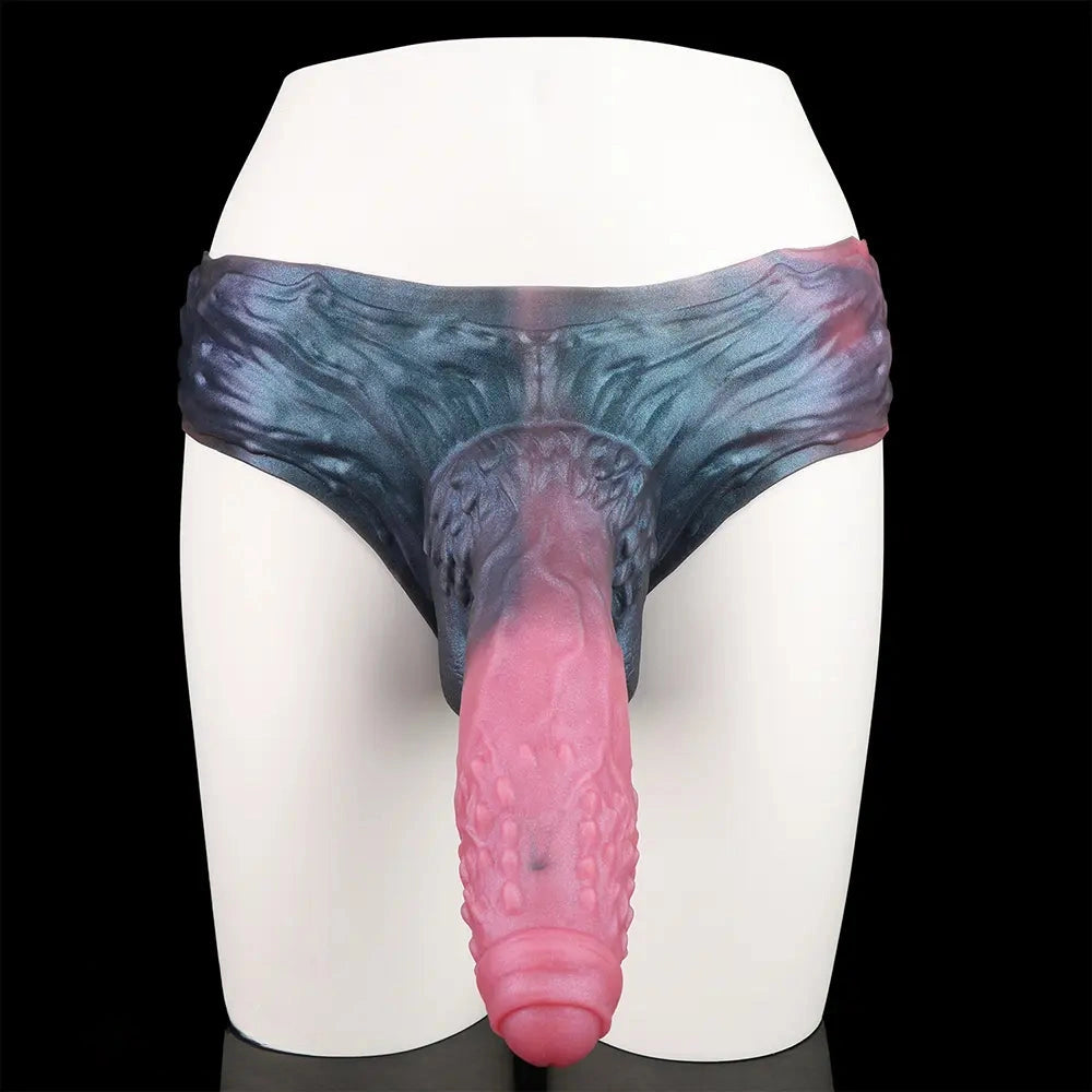9.37in Spiked Monster Hollow Dildo Harness Pants Strap on Big Cock