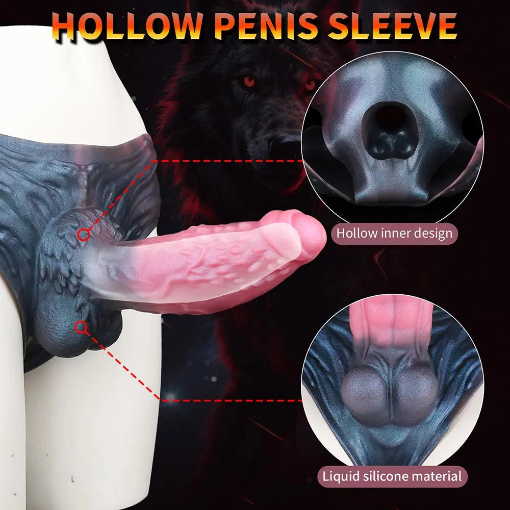 9.37in Spiked Monster Hollow Dildo Harness Pants Strap on Big Cock