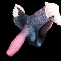 9.37in Spiked Monster Hollow Dildo Harness Pants Strap on Big Cock