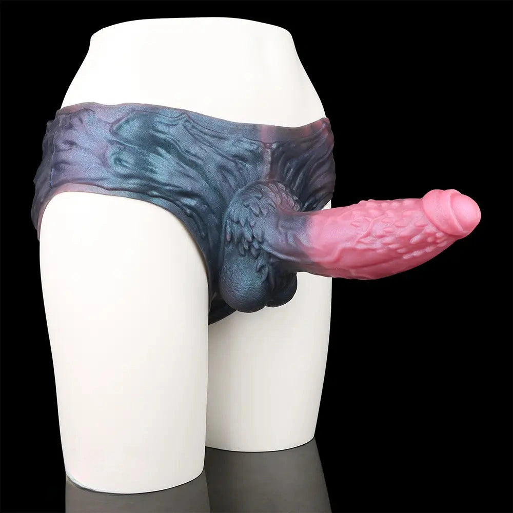 9.37in Spiked Monster Hollow Dildo Harness Pants Strap on Big Cock