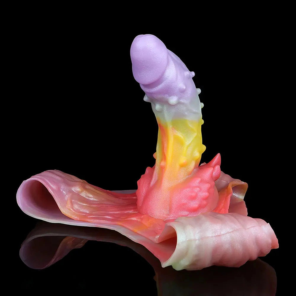 9.37in Spiked Odd Monster Strap on Dildo Silicone Soft Hollow Dildo