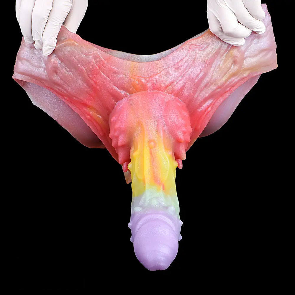 9.37in Spiked Odd Monster Strap on Dildo Silicone Soft Hollow Dildo