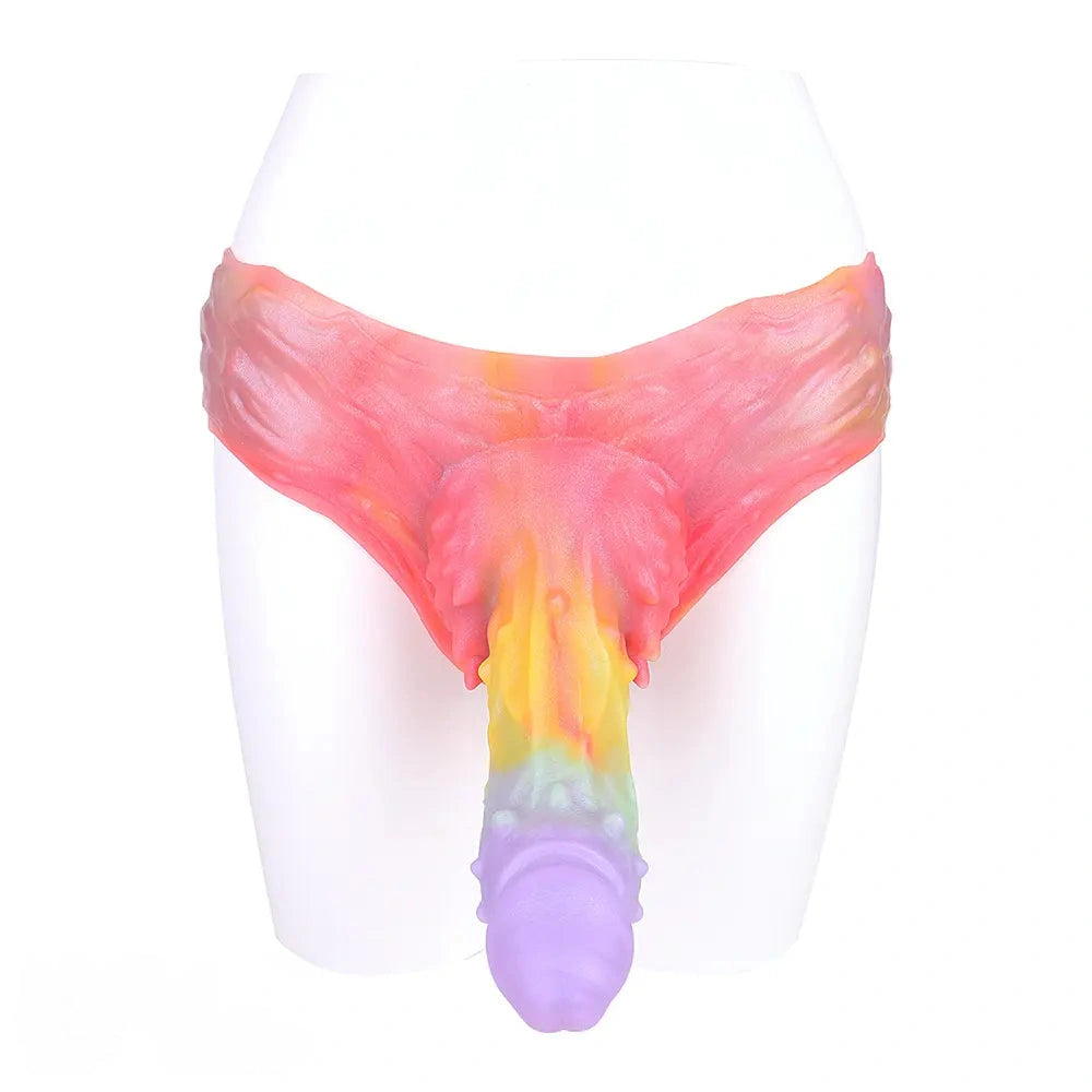 9.37in Spiked Odd Monster Strap on Dildo Silicone Soft Hollow Dildo