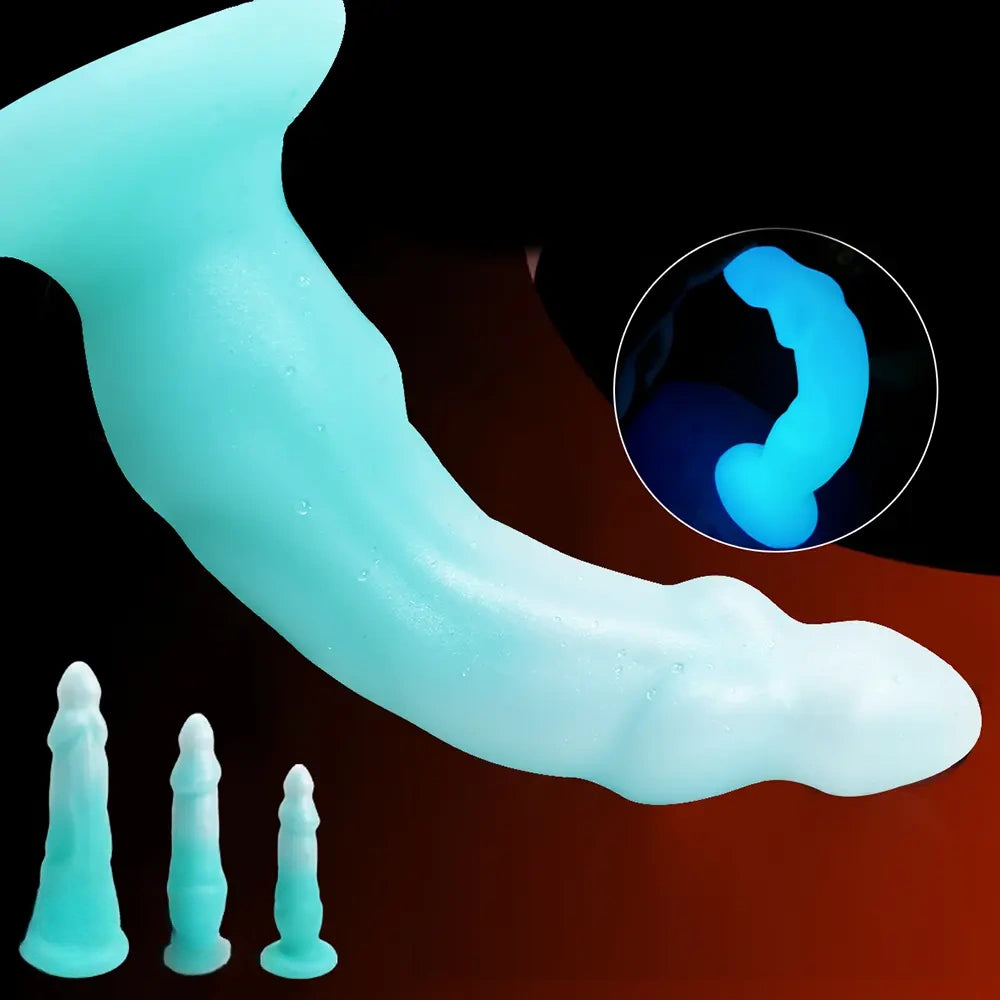 9.44in 10.8in 12.5in Big Luminous Silicone Soft Cock Dildo For Women