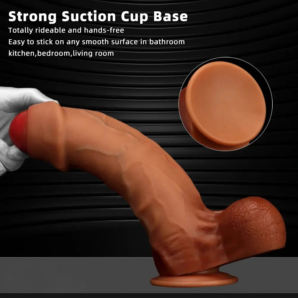 9.44in 11.02in 12.59in Liquid Silicone Foreskin Uncut Soft Penis Dildo