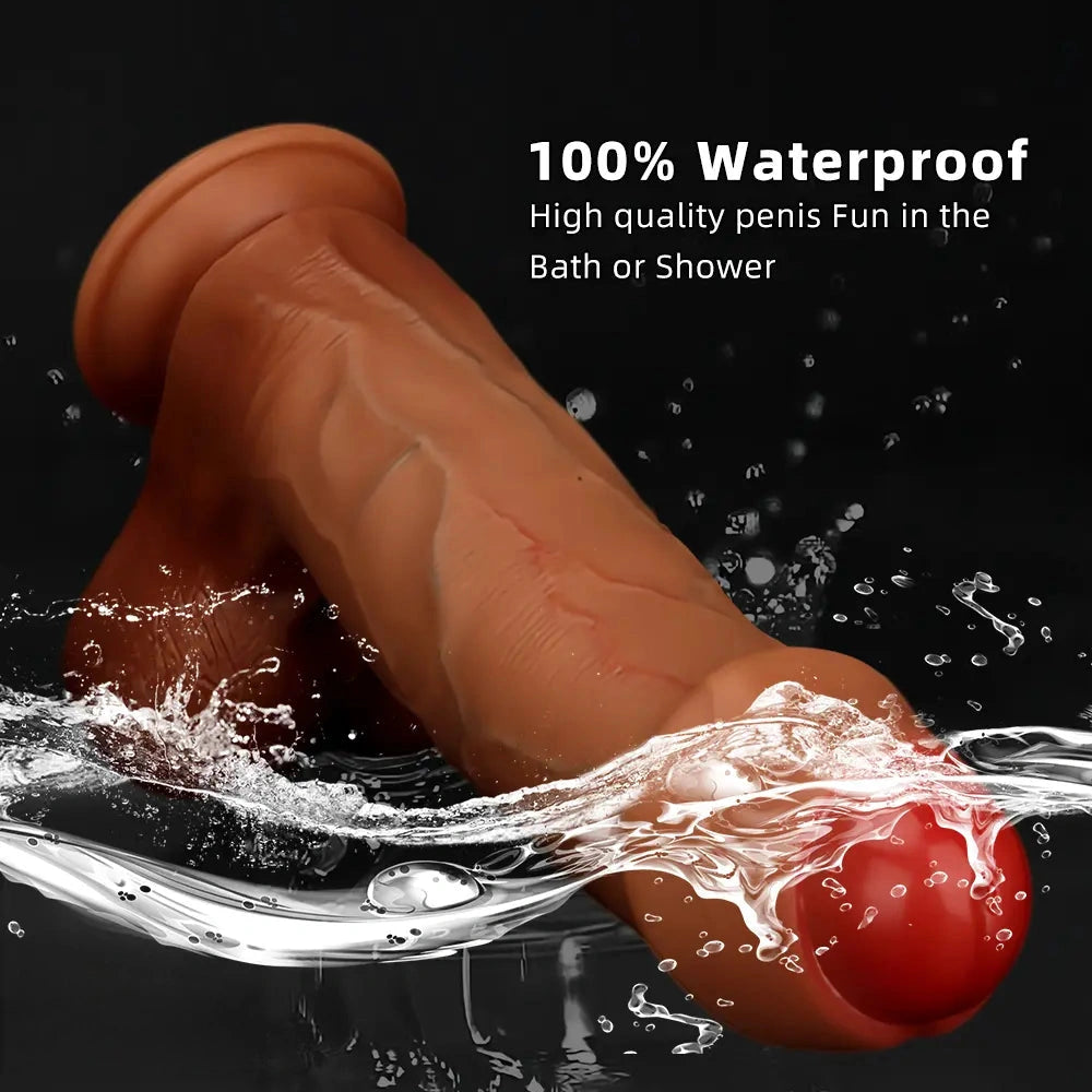 9.44in 11.02in 12.59in Liquid Silicone Foreskin Uncut Soft Penis Dildo
