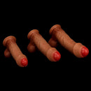 9.44in 11.02in 12.59in Liquid Silicone Foreskin Uncut Soft Penis Dildo