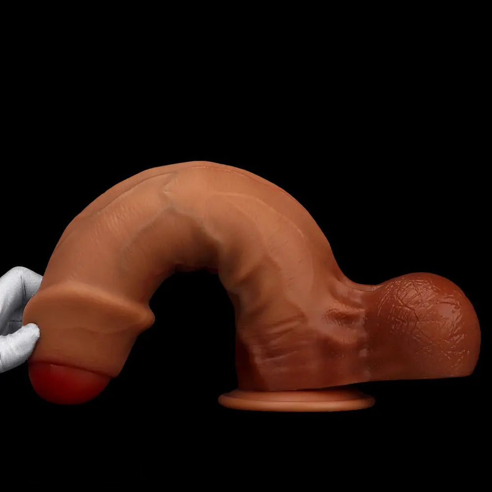 9.44in 11.02in 12.59in Liquid Silicone Foreskin Uncut Soft Penis Dildo