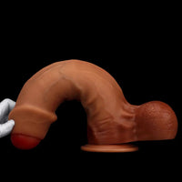 9.44in 11.02in 12.59in Liquid Silicone Foreskin Uncut Soft Penis Dildo