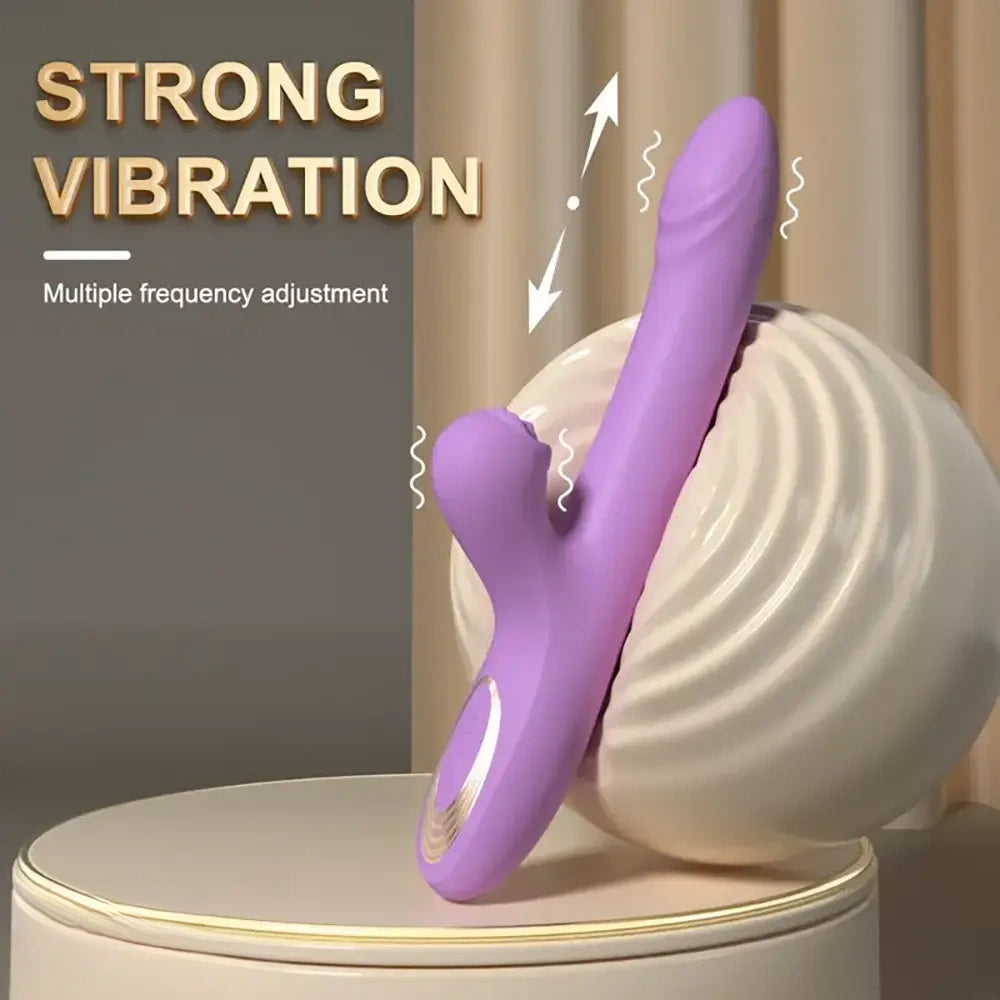 9.44in Big Vibrating Telescope Real Automatic Scaling Vaginal Dildo