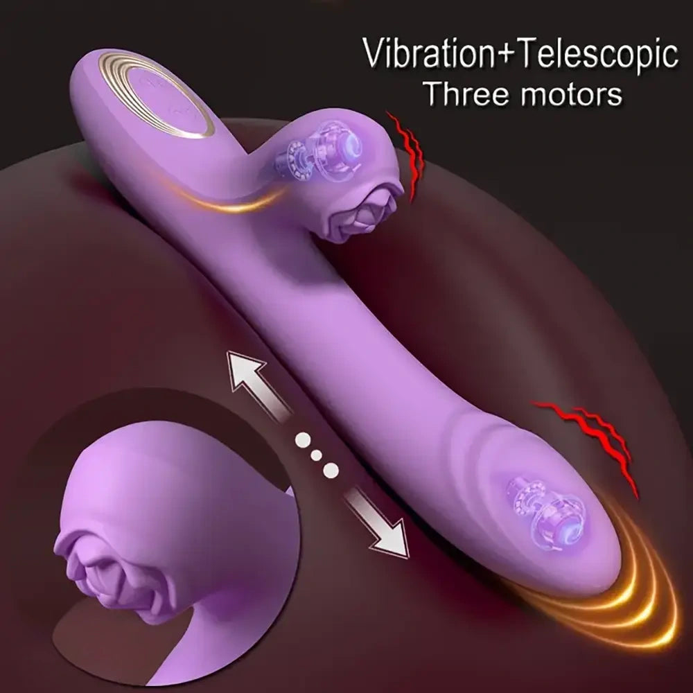 9.44in Big Vibrating Telescope Real Automatic Scaling Vaginal Dildo