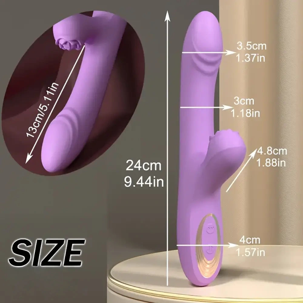 9.44in Big Vibrating Telescope Real Automatic Scaling Vaginal Dildo