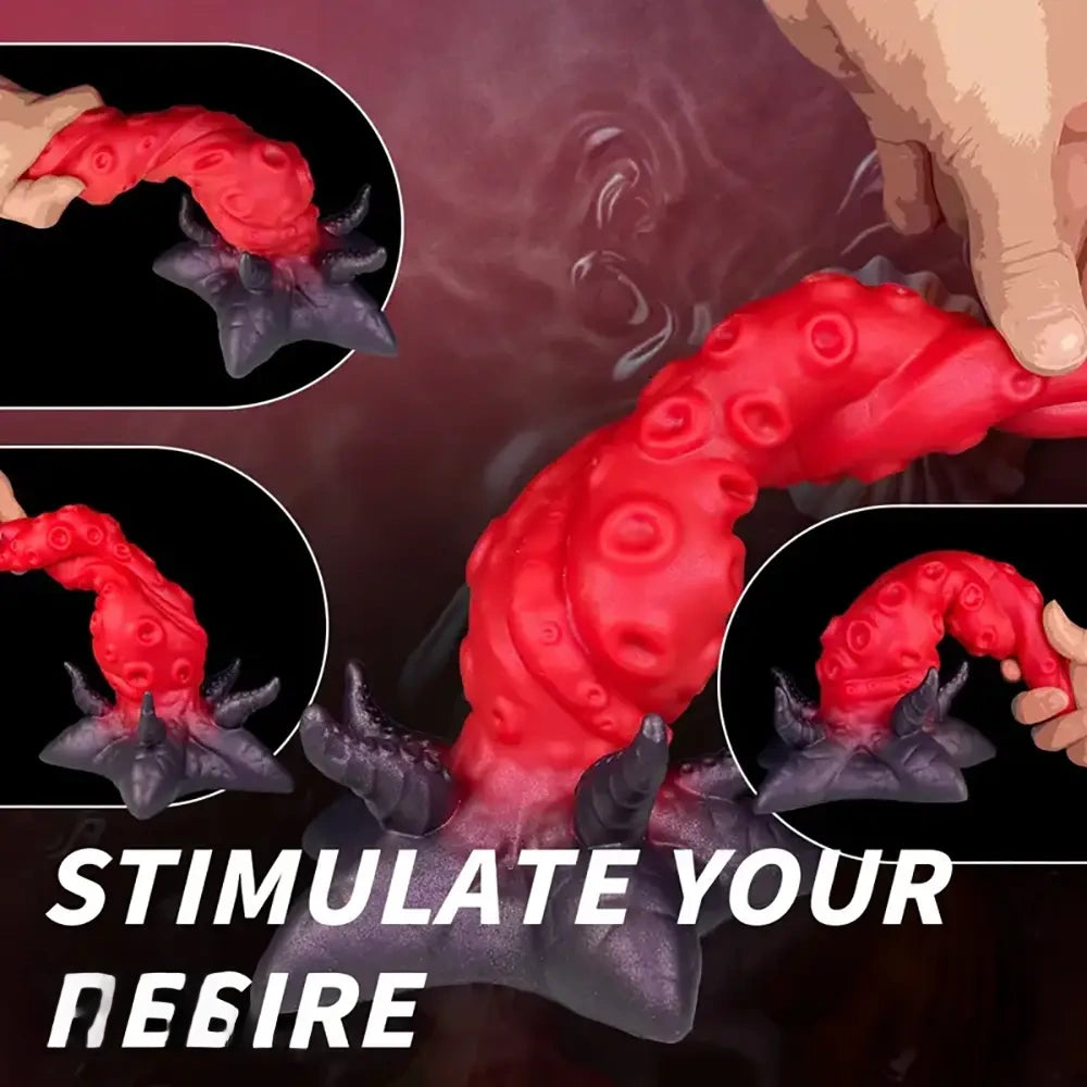 9.44in Deep Sea Tentacle Knot Silicone Large Soft Big Women Dildo