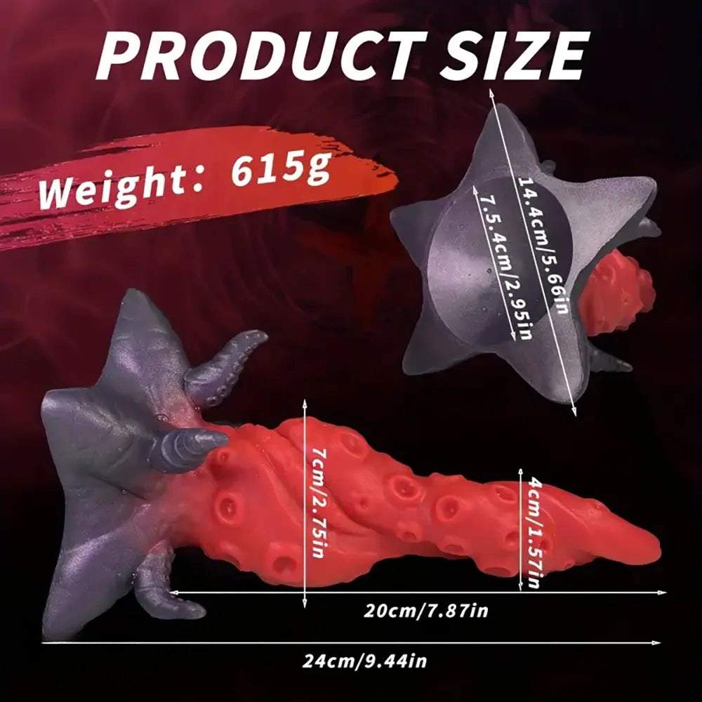 9.44in Deep Sea Tentacle Knot Silicone Large Soft Big Women Dildo