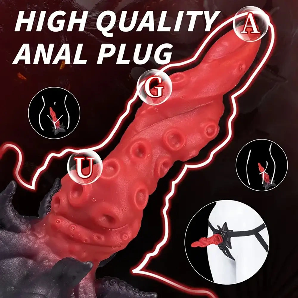 9.44in Deep Sea Tentacle Knot Silicone Large Soft Big Women Dildo