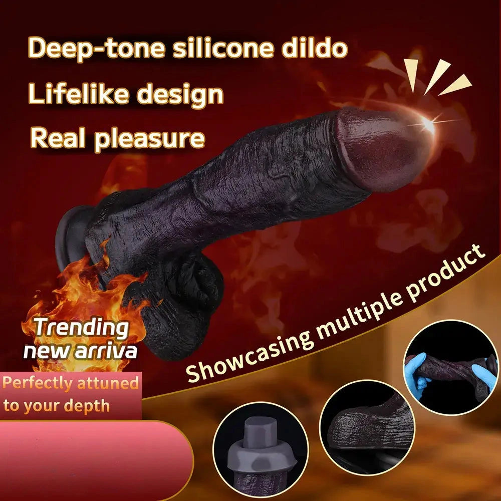 9.44in Dual Density Silicone Soft Real Dildo For Gay G Spot Anal Prostate
