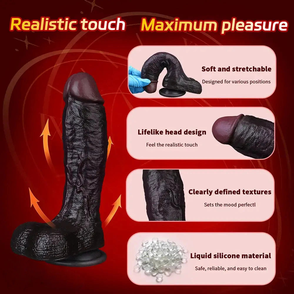 9.44in Dual Density Silicone Soft Real Dildo For Gay G Spot Anal Prostate