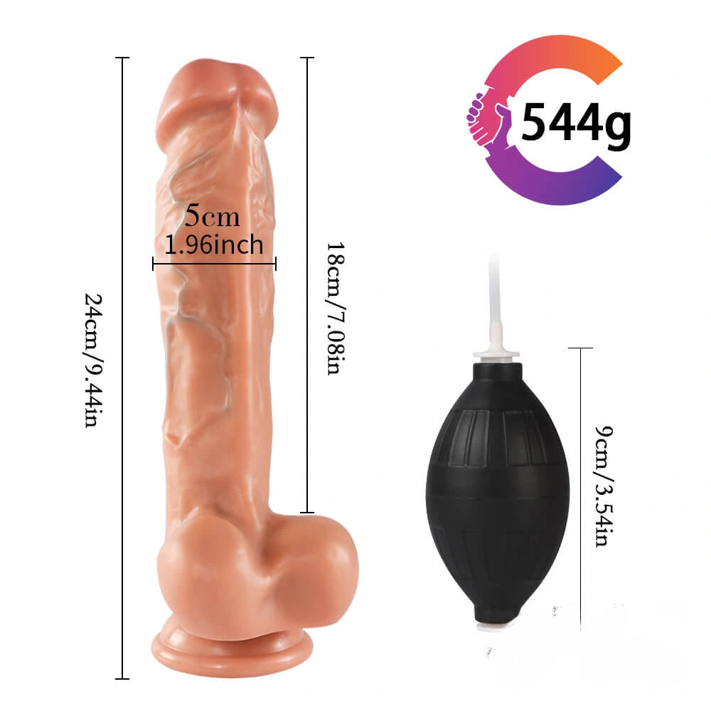 9.44in Ejaculating Super Realistic AV Actress Dildo With Blue Veins