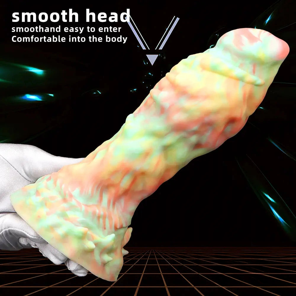 9.44in Fantasy Mixed Color Silicone Soft Big Dildo For Anal Vaginal Sex