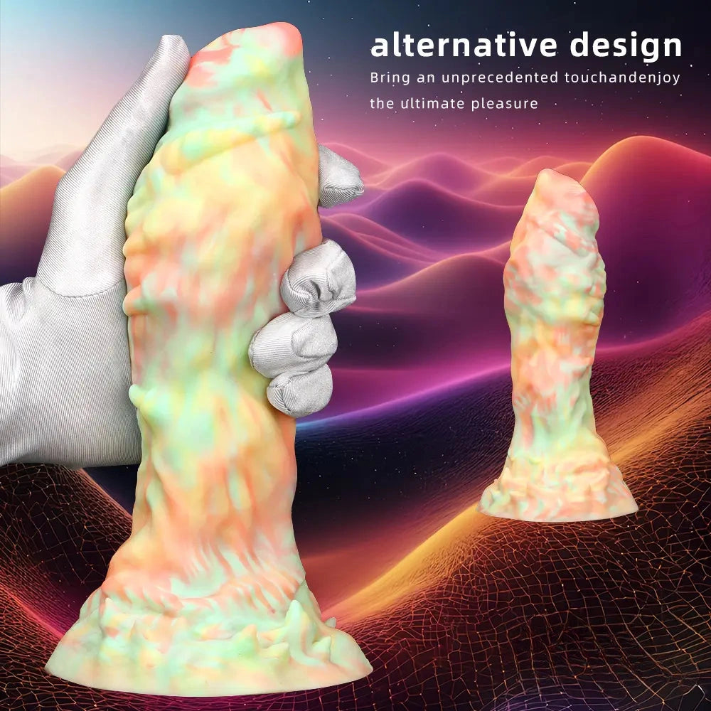 9.44in Fantasy Mixed Color Silicone Soft Big Dildo For Anal Vaginal Sex