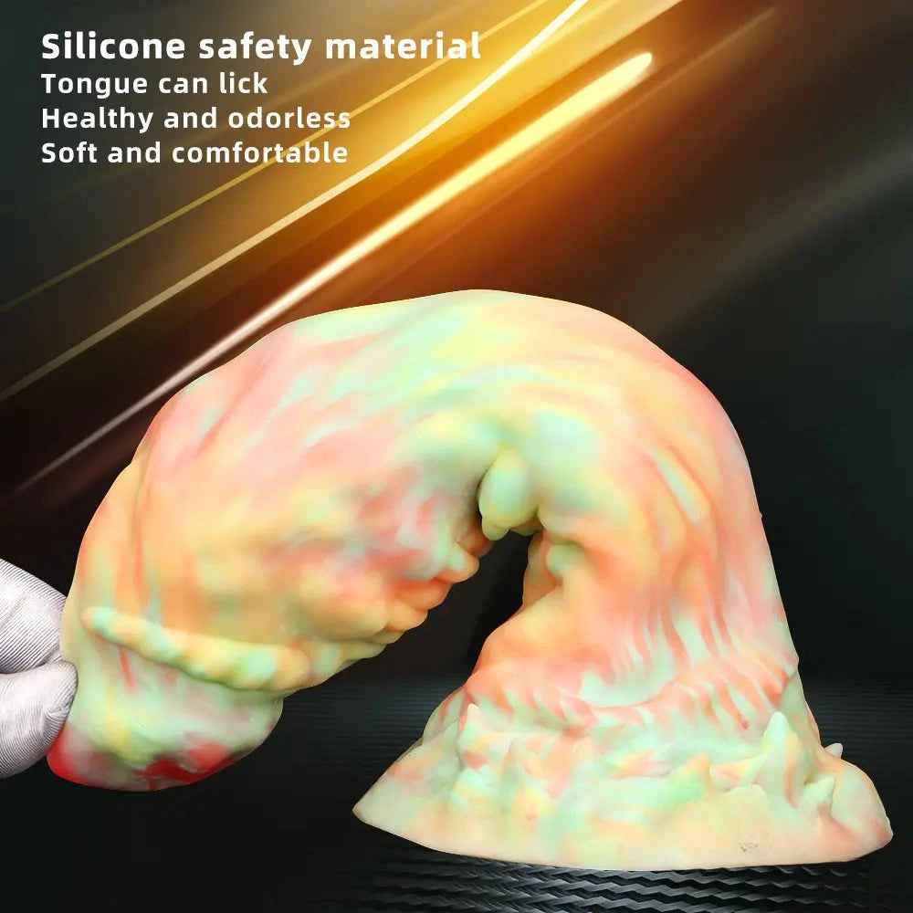 9.44in Fantasy Mixed Color Silicone Soft Big Dildo For Anal Vaginal Sex
