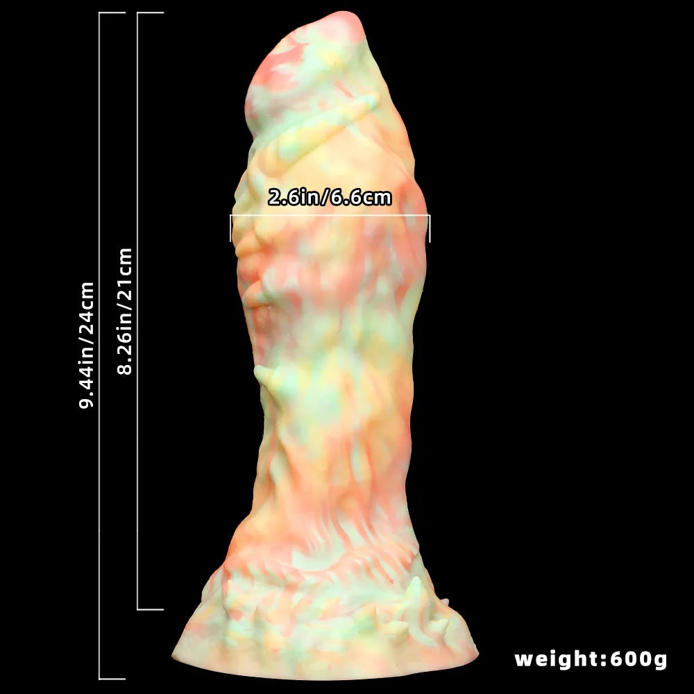 9.44in Fantasy Mixed Color Silicone Soft Big Dildo For Anal Vaginal Sex