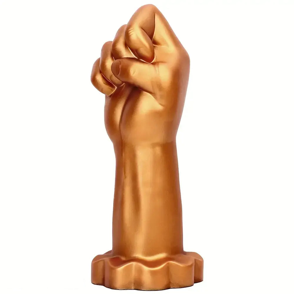 9.44in Golden Silicone Huge Thick Fist Hand Dildo For Gay Advanced Player