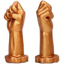 9.44in Golden Silicone Huge Thick Fist Hand Dildo For Gay Advanced Player