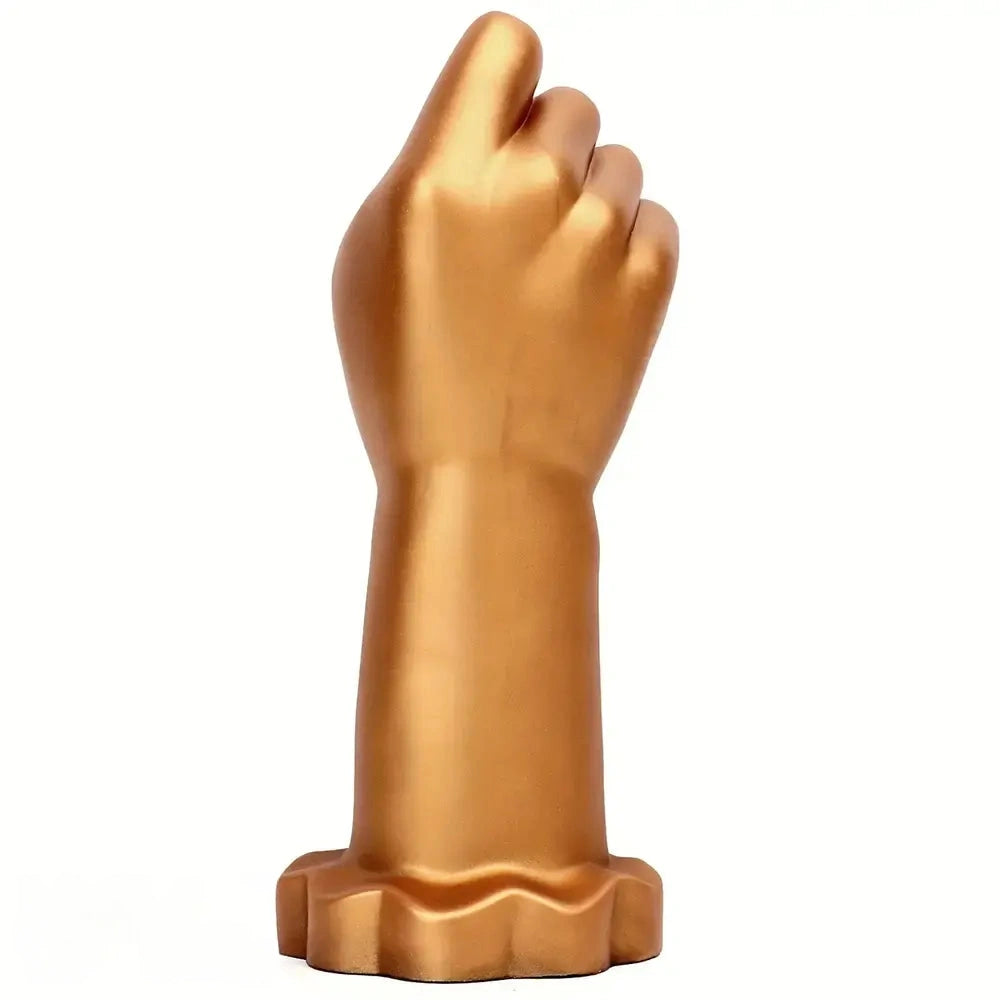 9.44in Golden Silicone Huge Thick Fist Hand Dildo For Gay Advanced Player