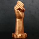 9.44in Golden Silicone Huge Thick Fist Hand Dildo For Gay Advanced Player