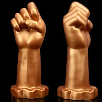 9.44in Golden Silicone Huge Thick Fist Hand Dildo For Gay Advanced Player