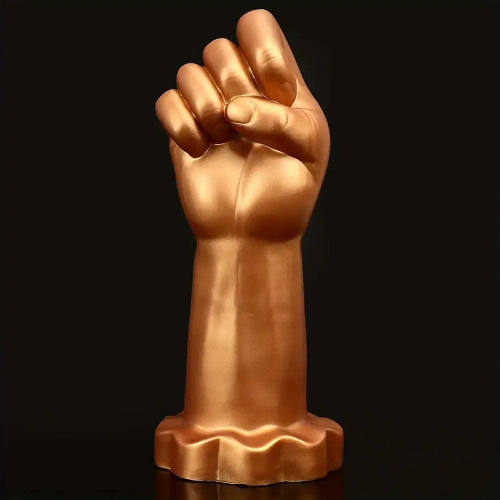 9.44in Golden Silicone Huge Thick Fist Hand Dildo For Gay Advanced Player