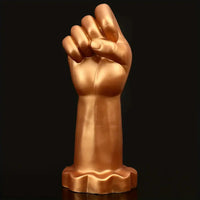 9.44in Golden Silicone Huge Thick Fist Hand Dildo For Gay Advanced Player