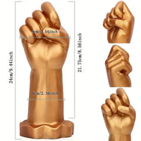 9.44in Golden Silicone Huge Thick Fist Hand Dildo For Gay Advanced Player