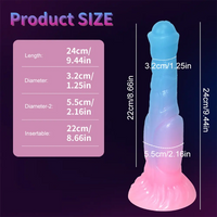 9.44in Horse Cock Luminous Big Silicone Soft Animal Dildo For Women
