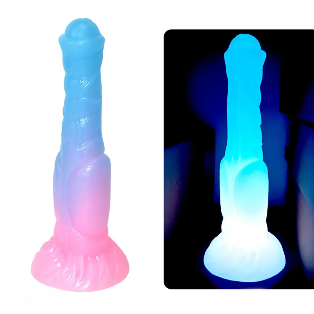 9.44in Horse Cock Luminous Big Silicone Soft Animal Dildo For Women