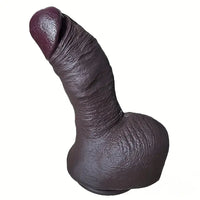 9.44in Lifelike Ebony Fat Silicone Large Soft Dildo With Suction Cup